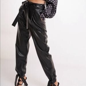 Alpha & Omega Andy Faux Leather High Rise Pant Black M